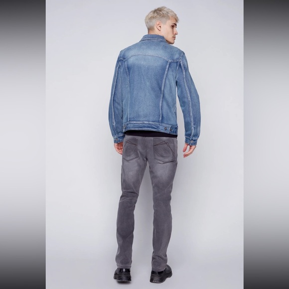 Slim Fit Classic Trucker Jean Jacket - Snow Wash. - Picture 3 of 3